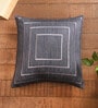 Blue Polyester Blend Geometric 16x16 inches Cushion Cover