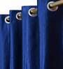 Blue Polyester Solid 5 Ft Light Filtering Eyelet 2 Piece Window Curtain