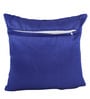 Blue Polyester Checkered 40x40 inches Cushion Covers Set of 5