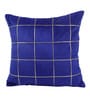 Blue Polyester Checkered 40x40 inches Cushion Covers Set of 5