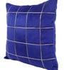 Blue Polyester Checkered 40x40 inches Cushion Covers Set of 5