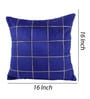 Blue Polyester Checkered 40x40 inches Cushion Covers Set of 5