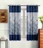 Blue Traditional Polyester 5 Ft Semisheer Eyelet Window Curtains (Set of 2)