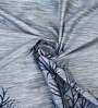 Blue Floral Polyester 7 Ft Semisheer Eyelet Door Curtains (Set of 2)