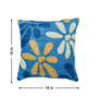 Blue Polyester Floral 16x16 inches Cushion Covers Set of 2