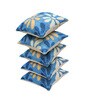 Blue Polyester Floral 16x16 inches Cushion Covers Set of 5