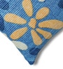 Blue Polyester Floral 16x16 inches Cushion Covers Set of 5