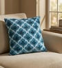 Blue Polyester Floral 18x18 inches Cushion Cover