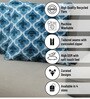 Blue Polyester Floral 18x18 inches Cushion Covers Set of 3