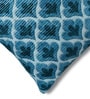 Blue Polyester Floral 18x18 inches Cushion Covers Set of 5