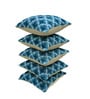 Blue Polyester Floral 18x18 inches Cushion Covers Set of 5