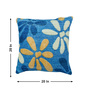 Blue Polyester Floral 20x20 inches Cushion Cover