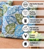 Blue Polyester Floral 20x20 inches Cushion Covers Set of 3