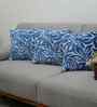 Blue Polyester Floral 20x20 inches Cushion Covers Set of 3