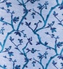 Blue Polyester Floral Light Filtering Eyelet 5 Feet Window Curtains (2 Pc)