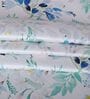 Blue Polyester Floral 5ft Room Darkening Eyelet Window Curtains (2 Pc)