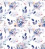 Blue Polyester Floral 5Ft Sheer Eyelet Window Curtains (Pack of 2)