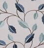 Blue Floral Polyester 7 Ft Blackout Eyelet Door Curtain