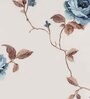 Blue Floral Polyester 7 Ft Sheer Eyelet Door Curtain