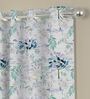 White Floral Polyester 9 Ft Semisheer Eyelet Door Curtains (Set of 2)
