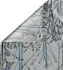 Blue Polyester Floral 9ft Blackout Eyelet Door Curtains