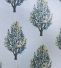 Blue Polyester Floral Light Filtering Eyelet 9 Feet Door Curtains (2 Pc)