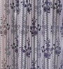 Blue Polyester Floral Light Filtering Eyelet 9 Feet Door Curtains (2 Pc)