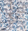 Blue Polyester Floral Light Filtering Eyelet 9 Feet Door Curtains (2 Pc)