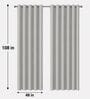 Blue Polyester Floral Light Filtering Eyelet 9 Feet Door Curtains (2 Pc)