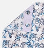 Blue Polyester Floral Light Filtering Eyelet 9 Feet Door Curtains (2 Pc)