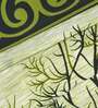 Green Floral Polyester 5 Ft Semisheer Eyelet Window Curtains (Set of 2)