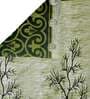 Green Floral Polyester 5 Ft Semisheer Eyelet Window Curtains (Set of 2)