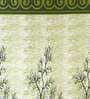 Green Floral Polyester 7 Ft Semisheer Eyelet Door Curtains (Set of 2)