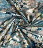 Blue Polyester Floral 9ft Semisheer Eyelet 2 Pc Long Door Curtains