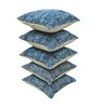 Blue Polyester Geometric 16x16 inches Cushion Covers Set of 5