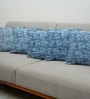 Blue Polyester Geometric 16x16 inches Cushion Covers Set of 5