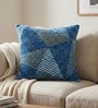 Blue Polyester Geometric 16x16 inches Cushion Cover