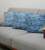 Blue Polyester Geometric 18x18 inches Cushion Covers Set of 3