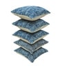 Blue Polyester Geometric 18x18 inches Cushion Covers Set of 5