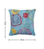 Blue Polyester Geometric 18x18 inches Cushion Cover