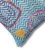 Blue Polyester Geometric 18x18 inches Cushion Covers Set of 3
