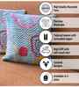 Blue Polyester Geometric 18x18 inches Cushion Covers Set of 3