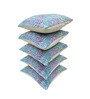 Blue Polyester Geometric 18x18 inches Cushion Covers Set of 5