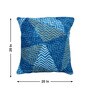 Blue Polyester Geometric 20x20 inches Cushion Cover