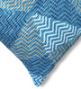 Blue Polyester Geometric 20x20 inches Cushion Covers Set of 2