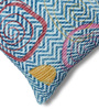 Blue Polyester Geometric 20x20 inches Cushion Covers Set of 5