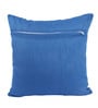 Blue Polyester Geometric 40x40 inches Cushion Covers Set of 5