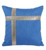 Blue Polyester Geometric 40x40 inches Cushion Covers Set of 5