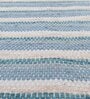 Blue Polyester Geometric 60 x 84 Inches Flat Weaves Dhurries