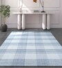 Blue Polyester Geometric 60 x 84 Inches Flat Weaves Dhurries